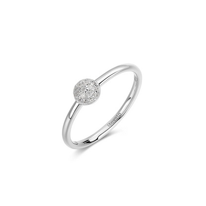 Cubic Zirconia Bianca Ball Ring in Sterling Silver