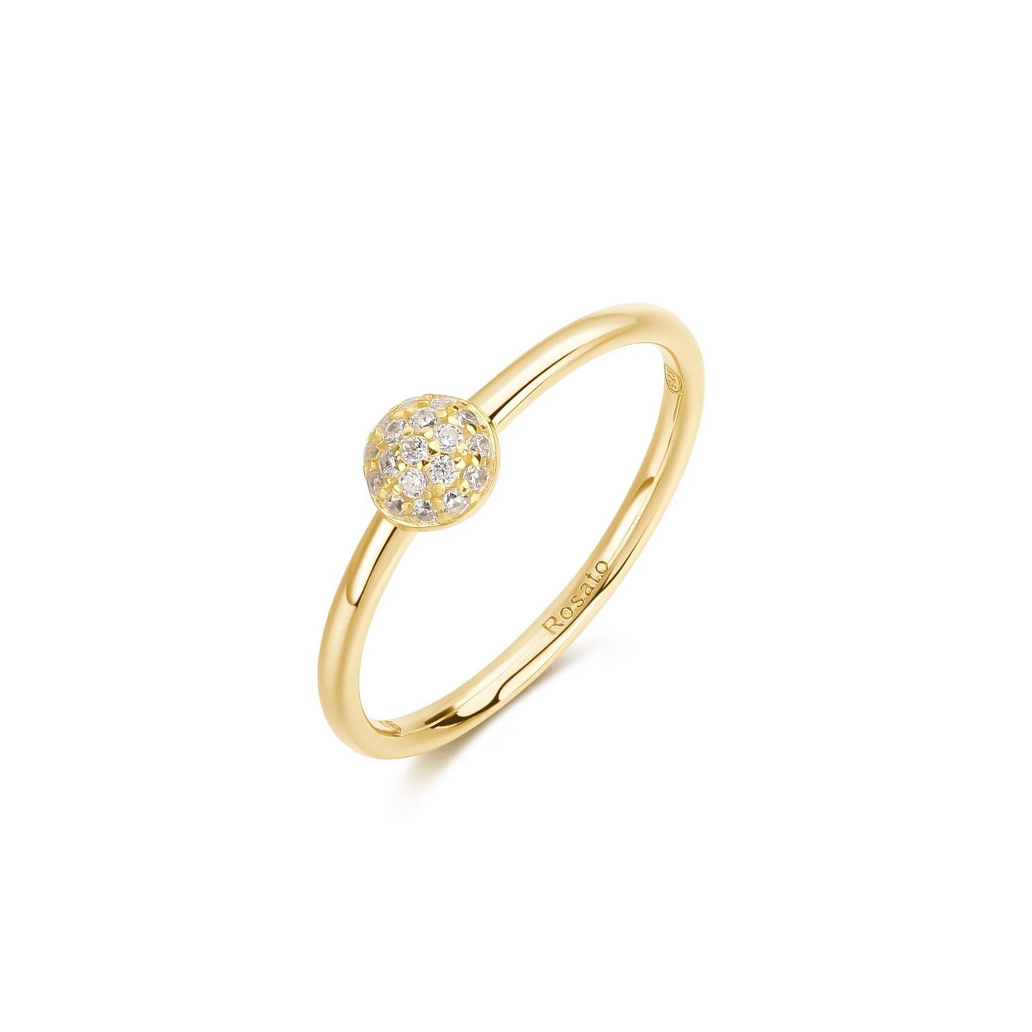 Cubic Zirconia Bianca Ball Ring in Gold Plated Sterling Silver