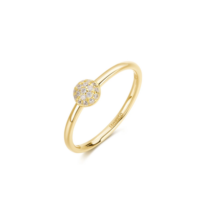 Cubic Zirconia Bianca Ball Ring in Gold Plated Sterling Silver