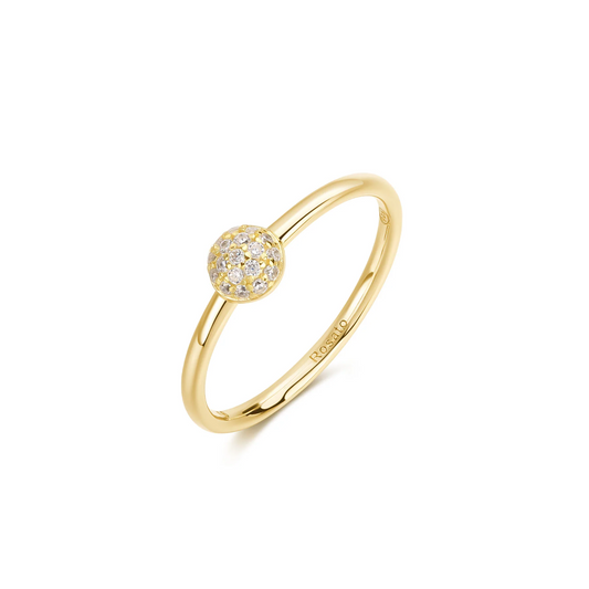 Cubic Zirconia Bianca Ball Ring in Gold Plated Sterling Silver