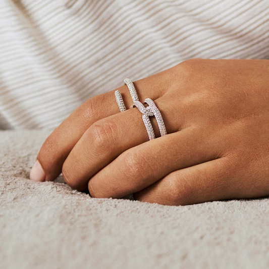 Cubic Zirconia Bianca Knot Band in Sterling Silver