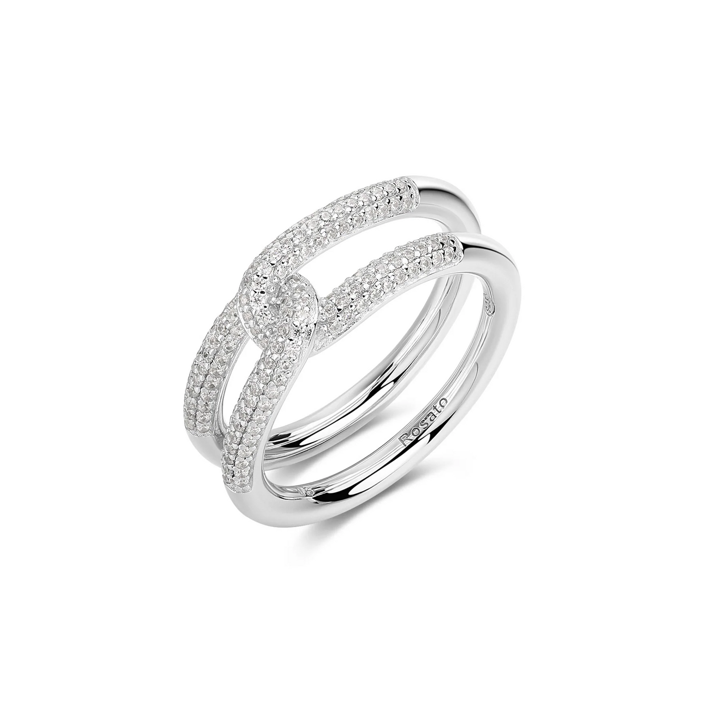 Cubic Zirconia Bianca Knot Band in Sterling Silver