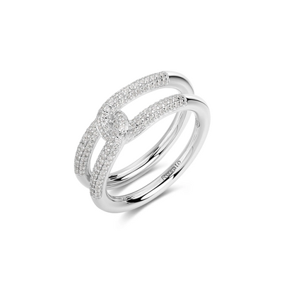 Cubic Zirconia Bianca Knot Band in Sterling Silver