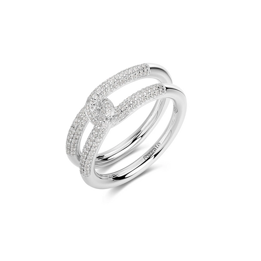 Cubic Zirconia Bianca Knot Band in Sterling Silver