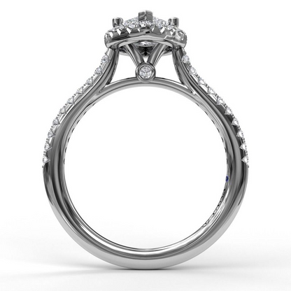 Diamond Marquise Halo Engagement Ring in 14K White Gold