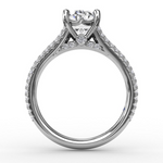 Diamond Triple-Row Engagement Ring in 14K White Gold