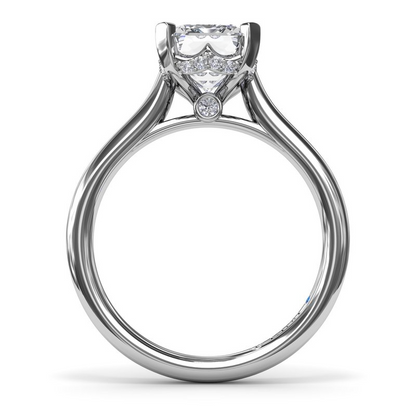 Diamond Emerald Cut Engagement Ring in 14K White Gold