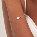 Pearl Link Chain Bracelet in Sterling Silver