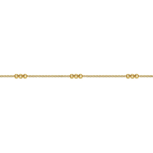 Beaded Station Bracelet in 14K Yellow Gold