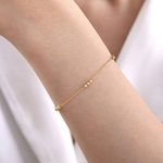 Beaded Station Bracelet in 14K Yellow Gold