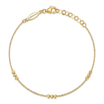 Beaded Station Bracelet in 14K Yellow Gold