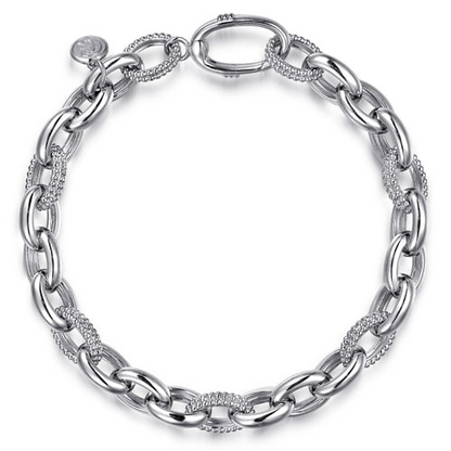 Oval Link Chain Bracelet in Sterling Silver