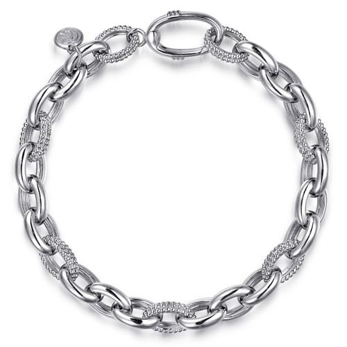 Oval Link Chain Bracelet in Sterling Silver