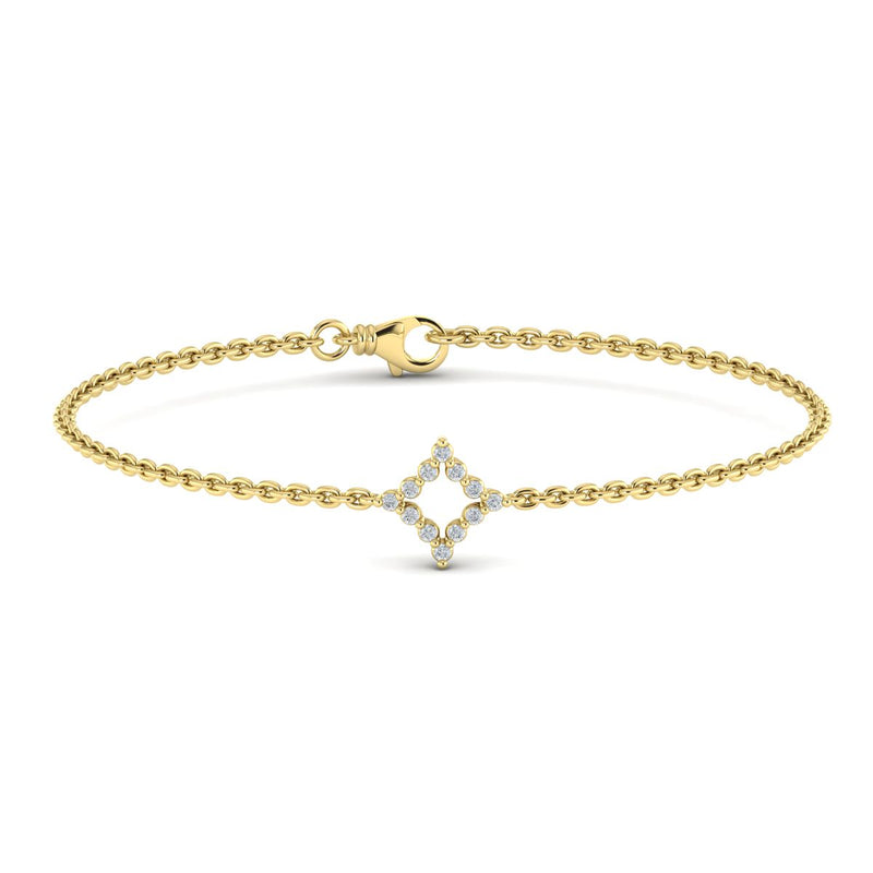 Diamond Open Burst Bracelet in 14K Yellow Gold