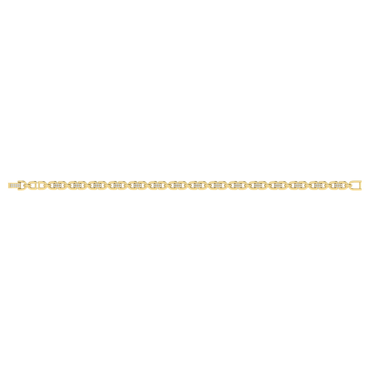 Diamond Link Bracelet in 14K Yellow Gold