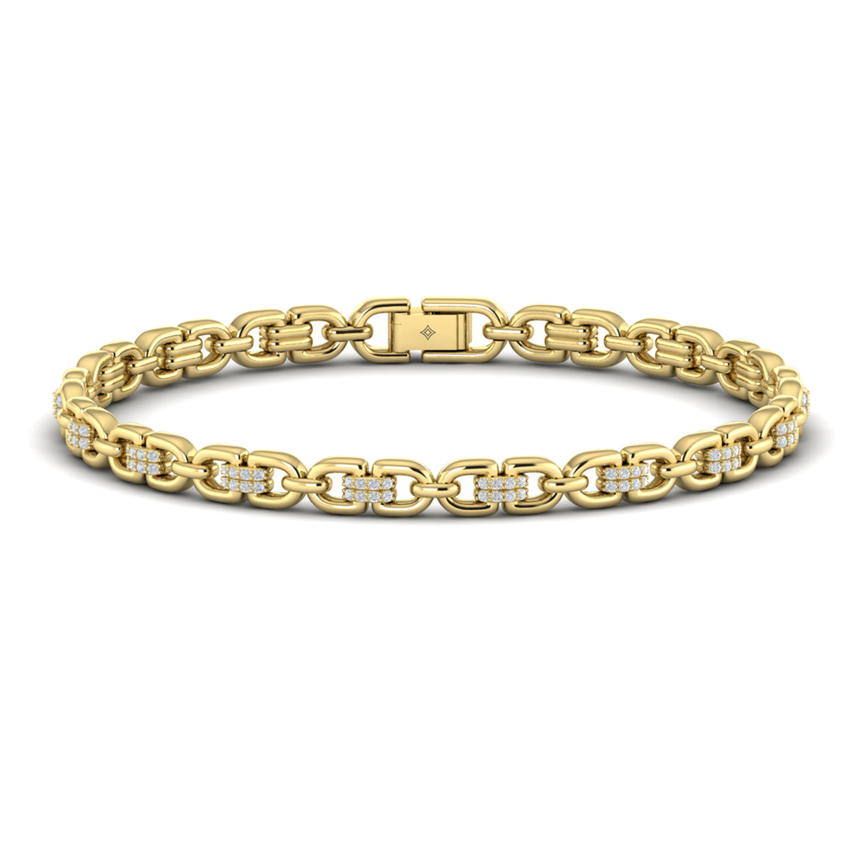 Diamond Link Bracelet in 14K Yellow Gold