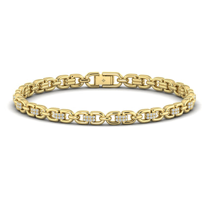 Diamond Link Bracelet in 14K Yellow Gold
