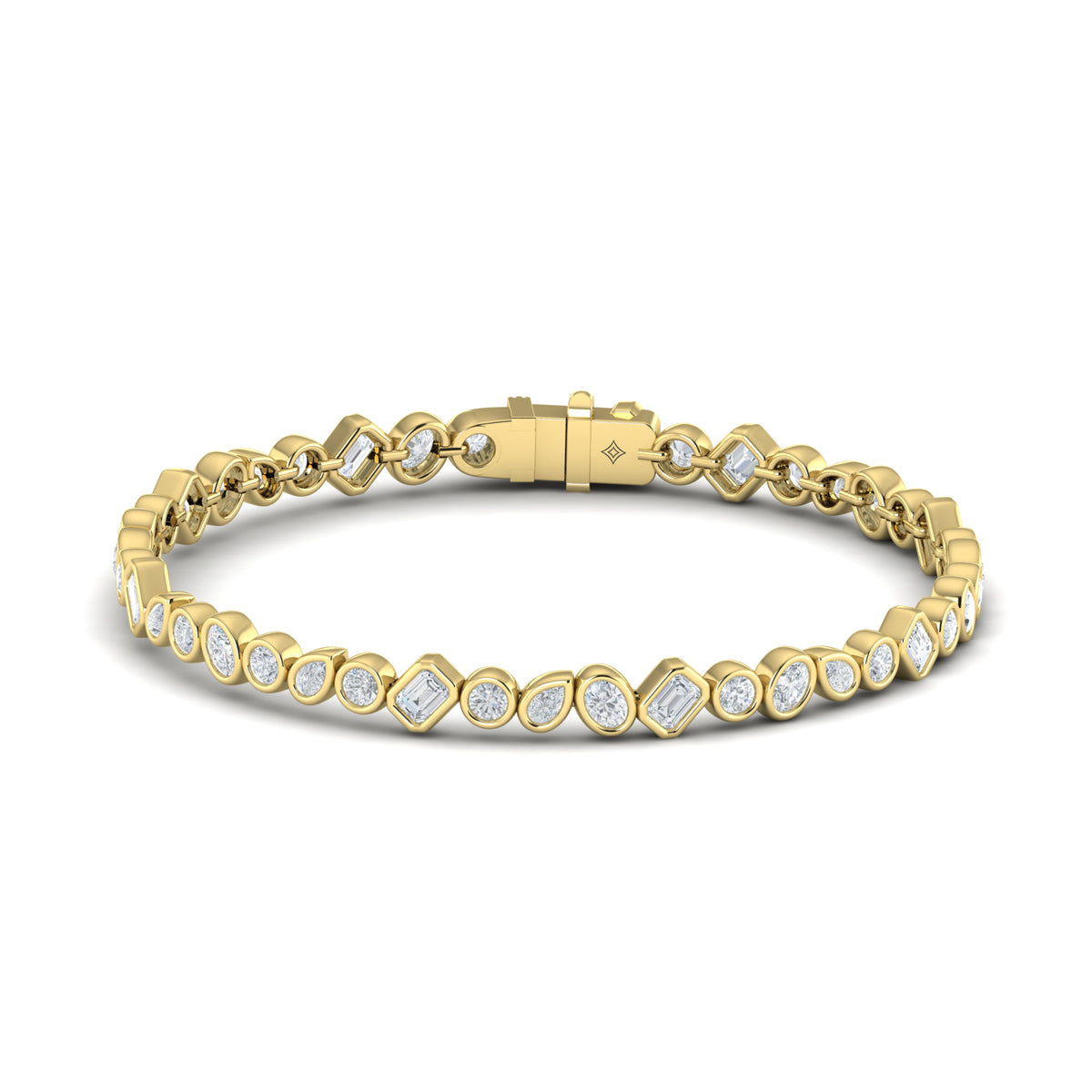 Diamond Bezel Set Bracelet in 14K Yellow Gold