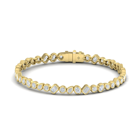 Diamond Bezel Set Bracelet in 14K Yellow Gold