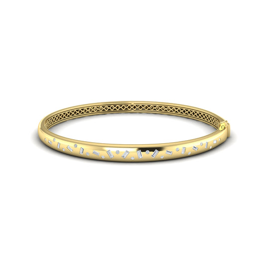Diamond Scatter Bangle Bracelet in 14K Yellow Gold