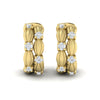 Diamond Tufted Hoop Earrings in 14K Yellow Gold