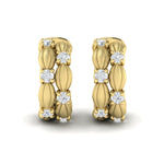 Diamond Tufted Hoop Earrings in 14K Yellow Gold