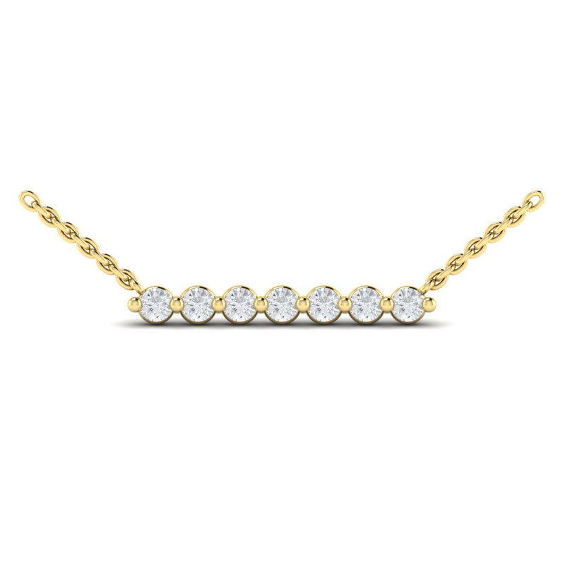 Diamond Bar Necklace in 14K Yellow Gold