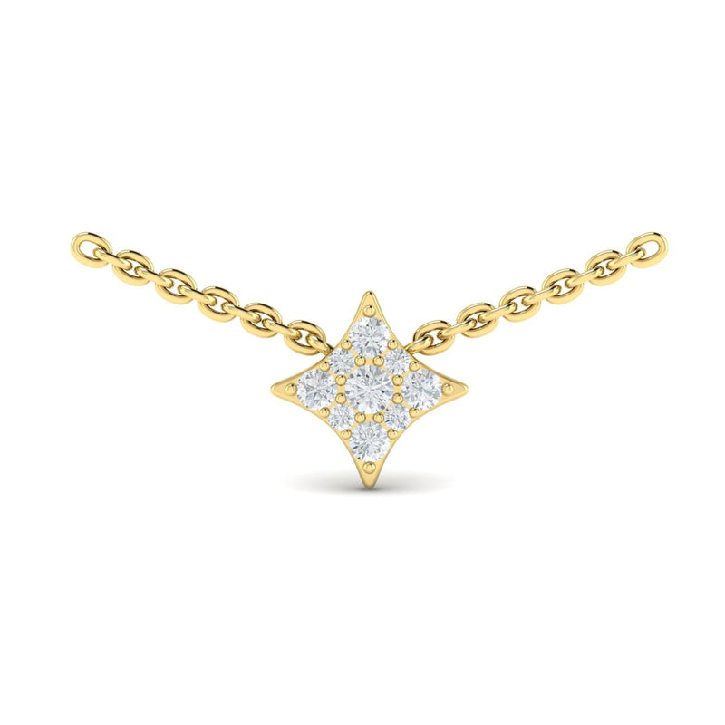 Diamond Burst Necklace in 14K Yellow Gold