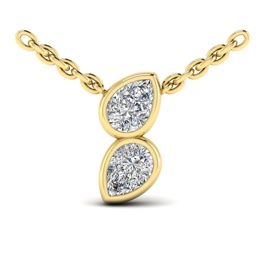 Diamond Bezel Necklace in 14K Yellow Gold