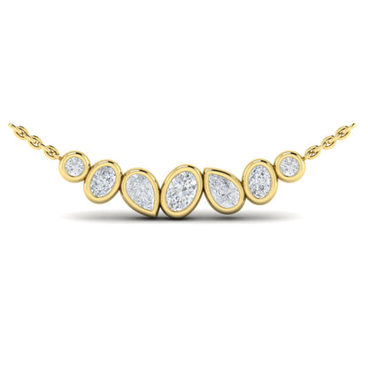 Diamond Graduated Bezel Necklace in 14K Yellow Gold