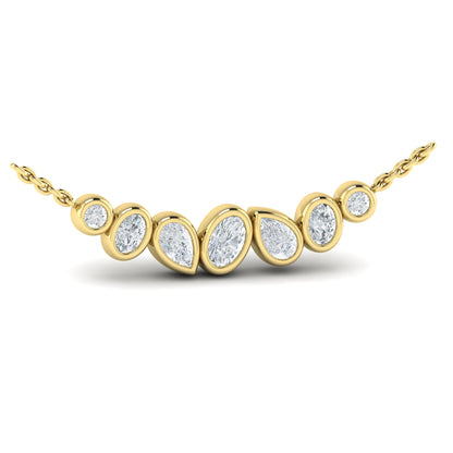 Diamond Graduated Bezel Necklace in 14K Yellow Gold