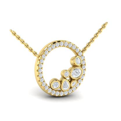 Diamond Circle Necklace in 14K Yellow Gold