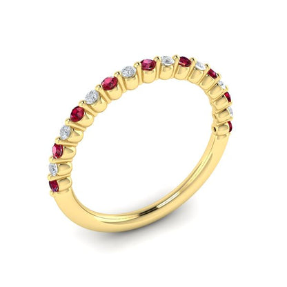 Ruby & Diamond Band in 14K Yellow Gold