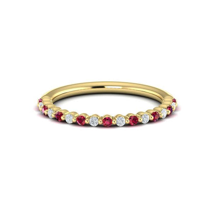 Ruby & Diamond Band in 14K Yellow Gold