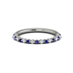 Sapphire & Diamond Band in 14K White Gold