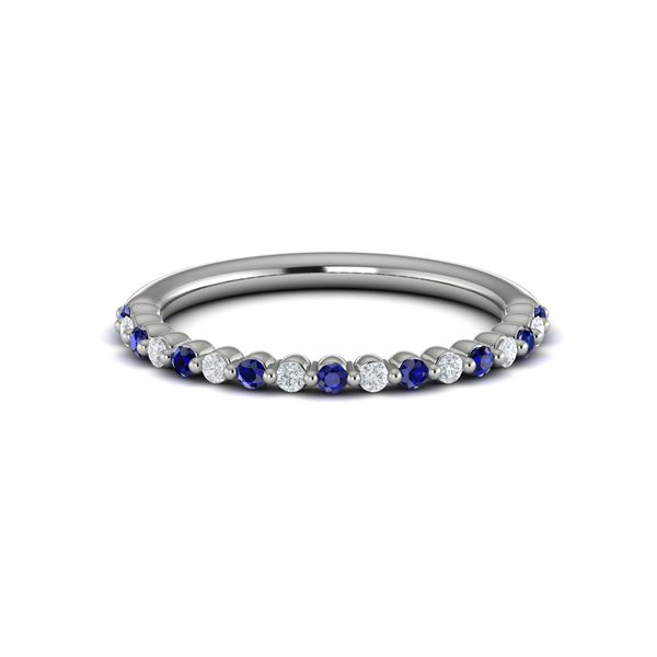 Sapphire & Diamond Band in 14K White Gold