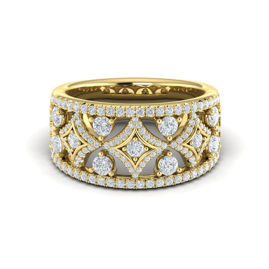 Diamond Negative Space Band in 14K Yellow Gold