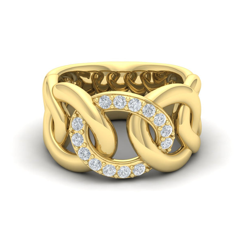 Diamond Open Link Band in 14K Yellow Gold