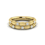 Double Row Tufted Diamond Band in 14K Yellow Gold