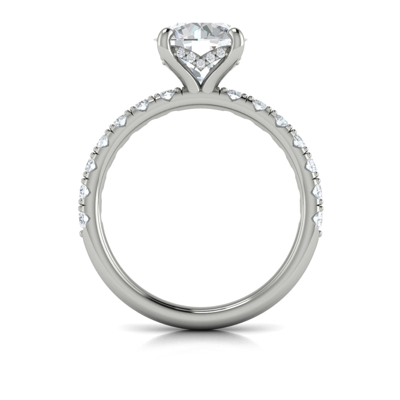 Hidden Halo Engagement Ring in 14K White Gold