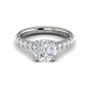 Diamond Hidden Halo Airline Engagement Ring in 14K White Gold