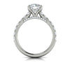 Diamond Hidden Halo Airline Engagement Ring in 14K White Gold