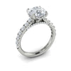 Diamond Hidden Halo Airline Engagement Ring in 14K White Gold