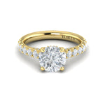 Diamond Hidden Halo Airline Engagement Ring in 14K Yellow Gold