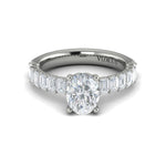 Diamond Emerald Cut Engagement Ring in 14K White Gold