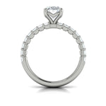 Diamond Emerald Cut Engagement Ring in 14K White Gold