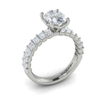 Diamond Emerald Cut Engagement Ring in 14K White Gold