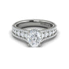 Diamond Triple-Row Hidden Halo Engagement Ring in 14K White Gold