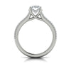 Diamond Triple-Row Hidden Halo Engagement Ring in 14K White Gold