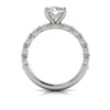 Diamond Oval Side Engagement Ring in 14K White Gold